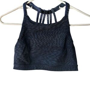 Lululemon Slide with Me Navy Strappy Yoga Sports Bra size 6